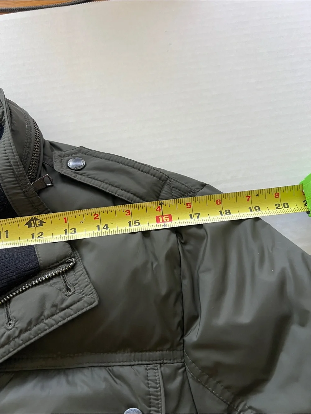 Banana Republic Olive Green Military Field Jacket/Puffer Orange Lining Size M